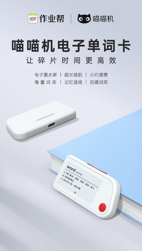 作業(yè)幫推出喵喵機(jī)電子單詞卡,超小巧便捷的背單詞神器
